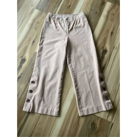 Isaac Mizrahi Live! Stretch Pink  Culotte Pants w/ Button Size 2 - Picture 2 of 11